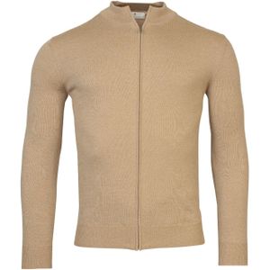 Thomas Maine vest opstaande kraag beige effen merinowol