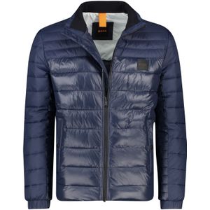 Hugo Boss winterjas gewatteerd donkerblauw effen rits normale fit