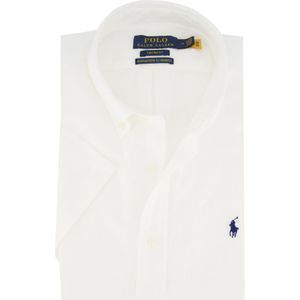 Polo Ralph Lauren overhemd korte mouw normale fit wit effen katoen