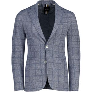 colbert Boss Black geruit blauw slim fit