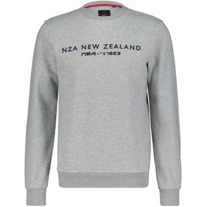 New Zealand sweater Shallow ronde hals grijs effen
