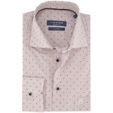 Ledub overhemd normale fit roze met blauwe print katoen