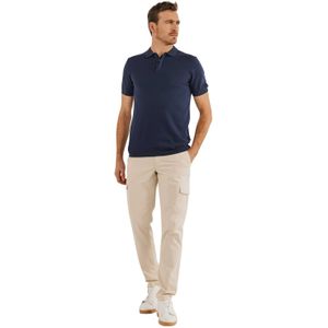 Donkerblauwe State Of Art polo wijde fit katoen