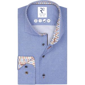 R2 business overhemd lichtblauw slim fit effen