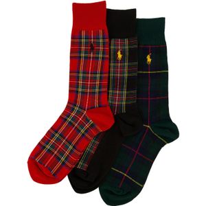Polo Ralph Lauren sokken rood groen geruit 3-pack