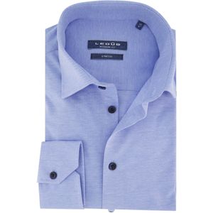 Ledub overhemd mouwlengte 7 Modern Fit New normale fit lichtblauw katoen tricot