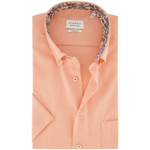 Eterna overhemd korte mouw wijde fit oranje strijkvrij