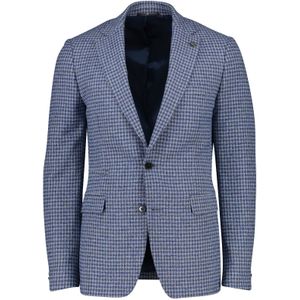 Cavallaro blauw colbert geruit slim fit borstzak