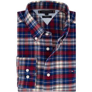 Tommy Hilfiger blauw rood geruit casual overhemd normale fit