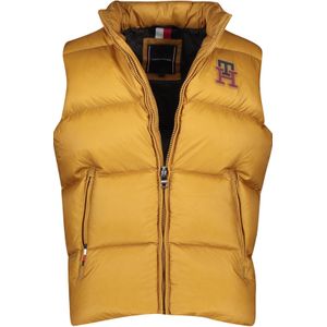 Tommy Hilfiger bodywarmer bruin effen rits normale fit