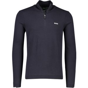 BOSS half zip trui navy Ever-X QZ katoen