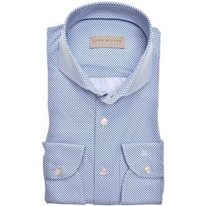 John Miller business overhemd John Miller Slim Fit slim fit donkerblauw geprint