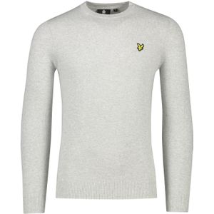 Lyle & Scott trui ronde hals grijs effen katoen-wol