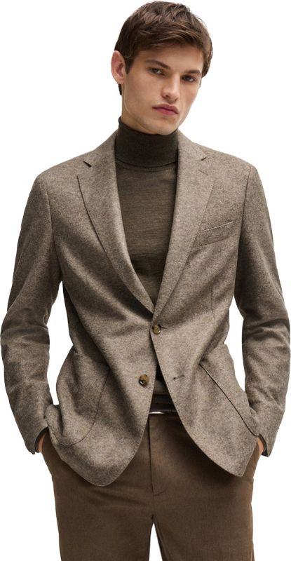 Boss Black C-Hanry colbert beige gemêleerd slim fit