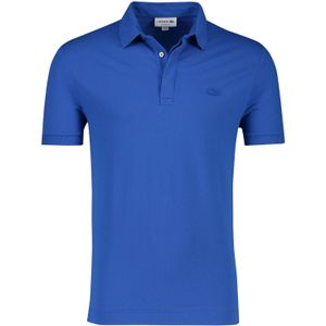 Lacoste poloshirt normale fit blauw effen katoen 3 knoops