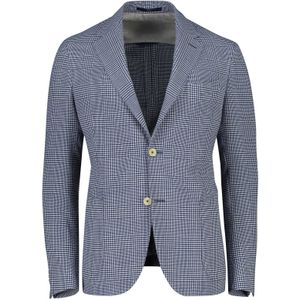 Dressler colbert blauw geruit wol slim fit