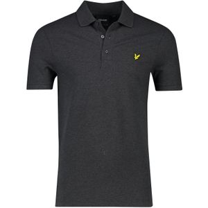 Lyle & Scott polo grijs gemêleerd katoen met logo