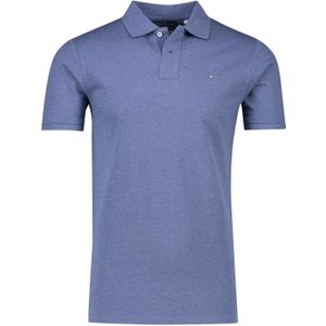 Portofino polo blauw gemêleerd katoen 3 knoops