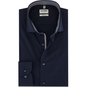 Olymp business overhemd Level Five extra zakelijk slim fit donkerblauw effen