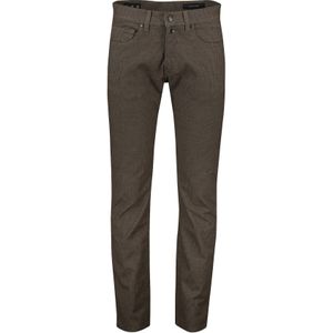 Pierre Cardin 5-pocket bruin geruit normale fit