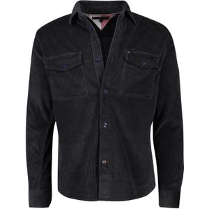 Tommy Hilfiger casual overhemd overshirt zwart effen katoen