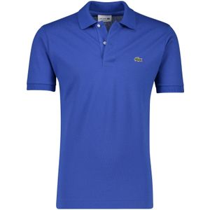 Lacoste polo wijde fit blauw katoen 2-knoops korte mouw