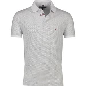Tommy Hilfiger Big&Tall polo slim fit wit met zwart geprint