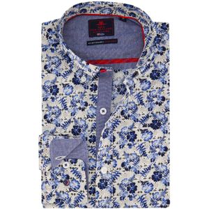 NZA overhemd casual Charwell beige blauw bloemen print