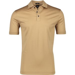 Hugo Boss polo normale fit camel effen katoen korte mouwen