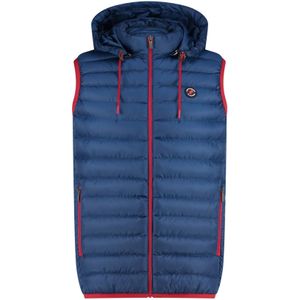 A Fish Named Fred bodywarmer donkerblauw effen rits normale fit met capuchon