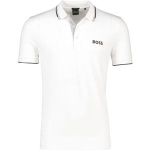 BOSS polo normale fit wit uni katoen