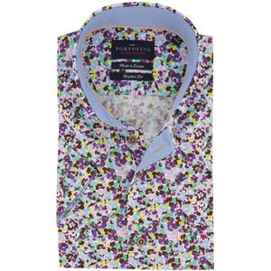 Portofino overhemd korte mouw Regular Fit print