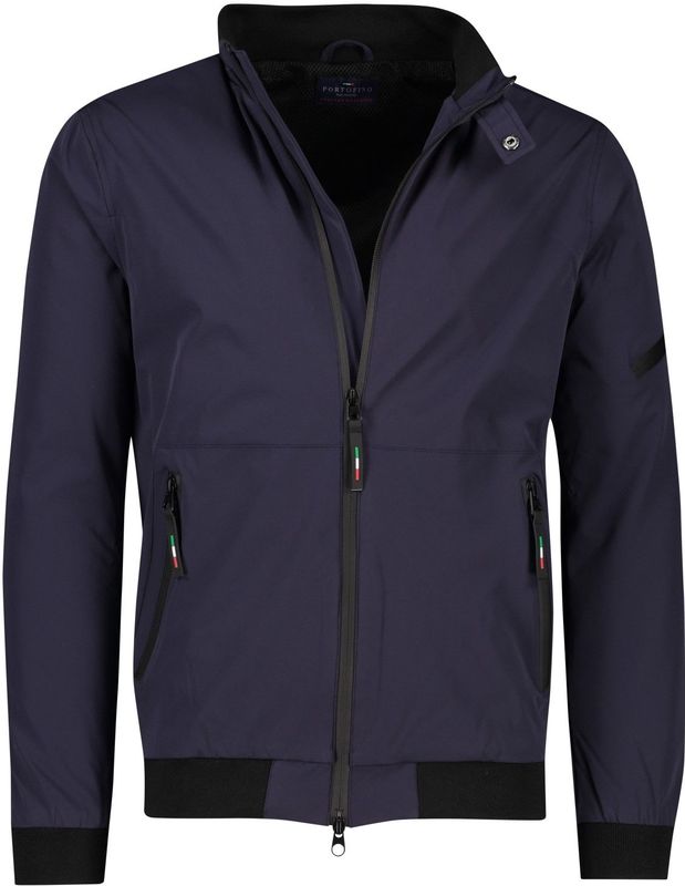 Portofino tussenjas Bergamo donkerblauw effen rits normale fit