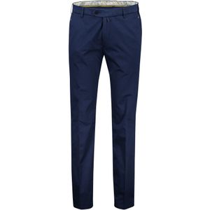 Donkerblauwe Meyer exclusive modern fit katoenen pantalon Bonn