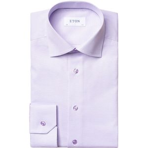 Eton overhemd effen paars slim fit katoen