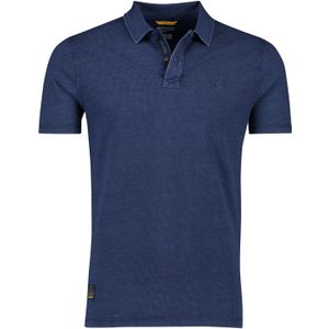 Camel Active polo donkerblauw geprint katoen wijde fit