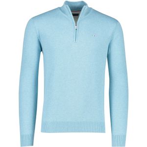 Portofino katoenen trui lichtblauw half zip