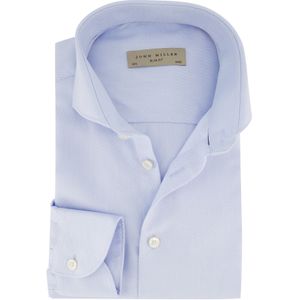 John Miller mouwlengte 7 overhemd Slim Fit lichtblauw katoen strijkvrij
