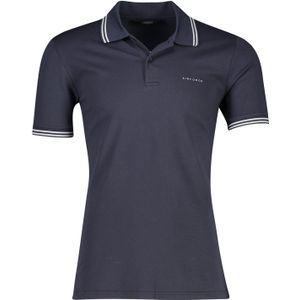 Airforce polo double stripe slim fit donkerblauw effen katoen