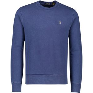 Polo Ralph Lauren sweater ronde hals blauw effen met wit logo