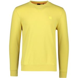 BOSS katoenen sweater Westart ronde hals geel