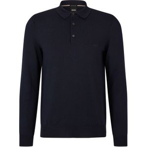 Hugo Boss polo normale fit donkerblauw effen