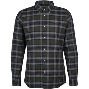 Barbour casual overhemd normale fit groen grijs geruit katoen