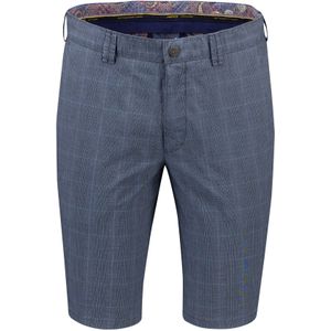 Meyer bermuda blauw geruit katoen