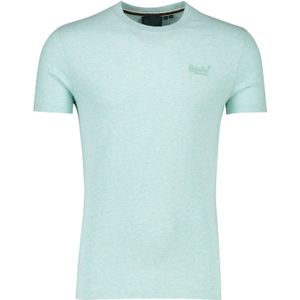 Superdry t-shirt ronde hals lichtblauw gemeleerd katoen