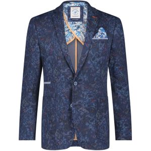 A Fish Named Fred katoenen colbert slim fit navy geprint