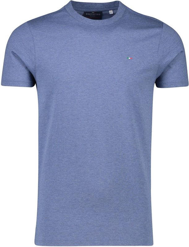 Portofino t-shirt blauw gemeleerd katoen