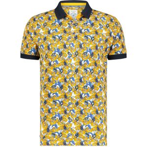 A Fish Named Fred poloshirt slim fit geel geprint
