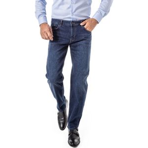 Hiltl jeans blauw effen denim, stretch slim fit Tecade