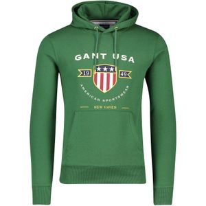 Gant sweater hoodie groen geprint katoen met capuchon